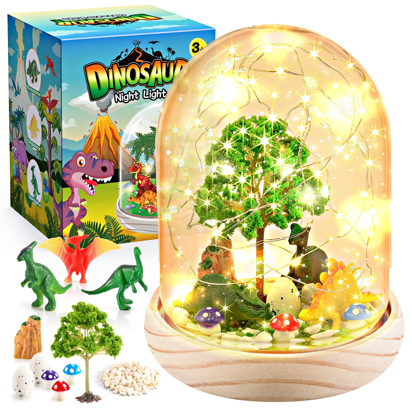 Crafts Kit for Kids Ages 6-8, Night Light for Kids, Dinosaur Toys